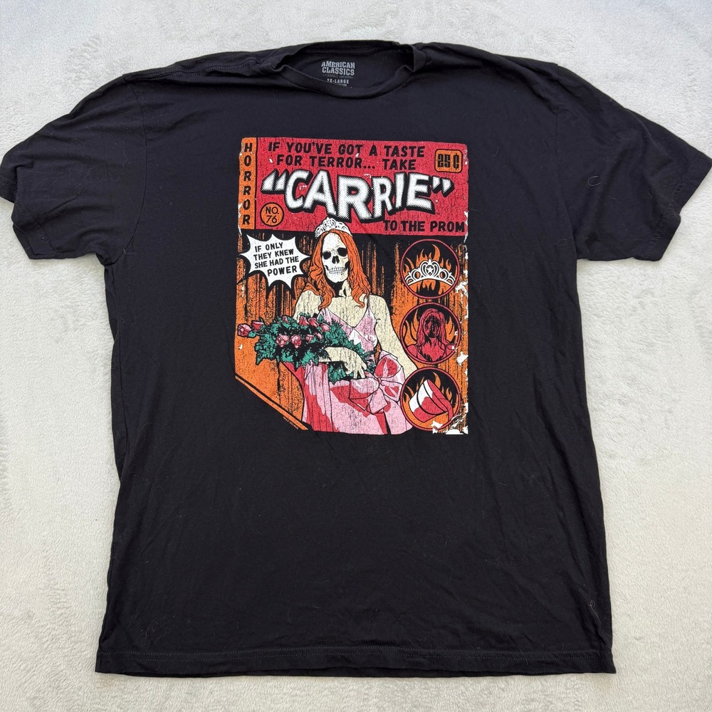 American Classics Carrie T Shirt Mens 2XL Horror Movie Comic‎ Skeleton Goth